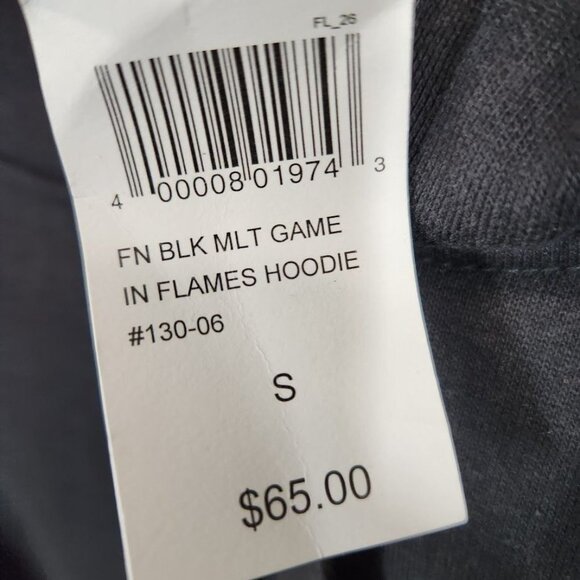 NWT Famous Nobodys Game In Flames Hoodie in Black Size Small - Picture 7 of 10